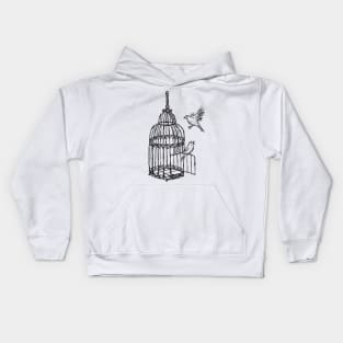 Bird cage image Kids Hoodie